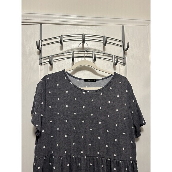 Raglan Dress Blue with white polka dot Women’s size XL Swing Comfy Tiered - Picture 4 of 14